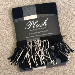 Navy and white checkered scarf